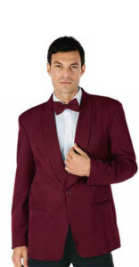 Giacca scialle monopetto polyester bordeaux